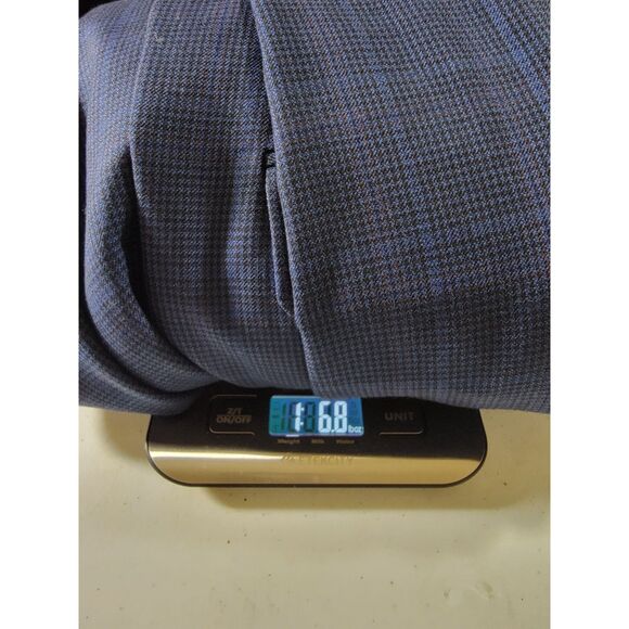 Hickey Freeman Men's Navy Blue Plaid Dual Vent Lapel Sport Coat Suit Jacket- 46L - Picture 8 of 8